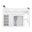 Lit mezzanine double avec armoire de rangement, garde-robe et DEL-855933588