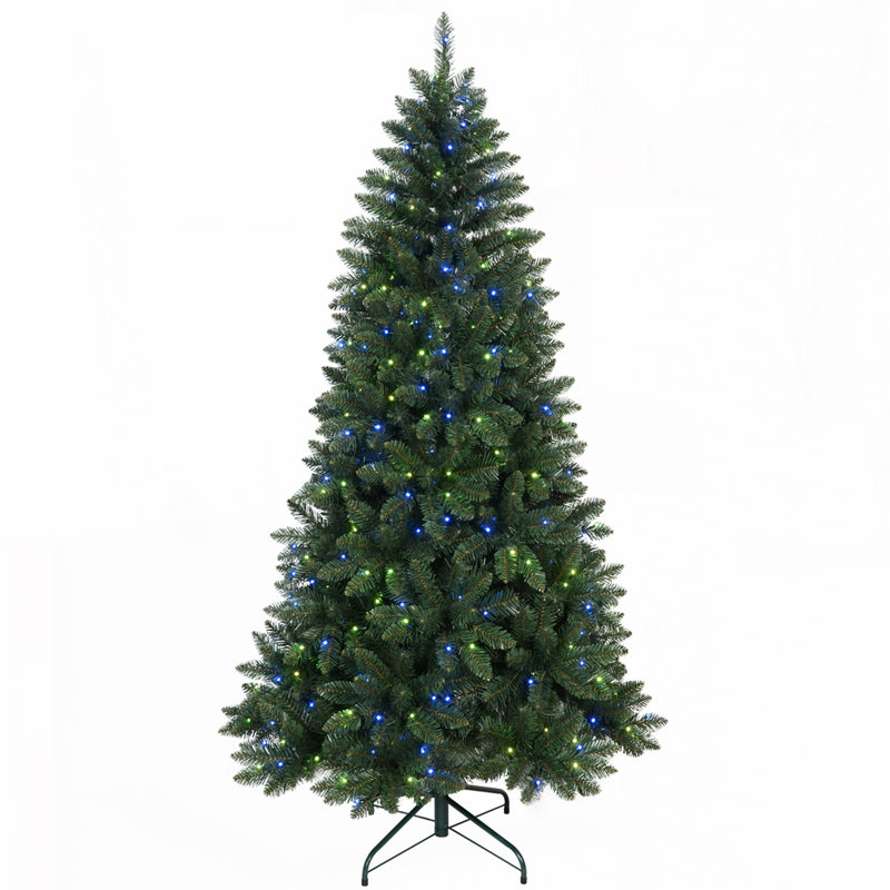 Arbre de Noël vert 7 pi avec 400 lumières DEL RVB contrôlées par le WiFi, 7'