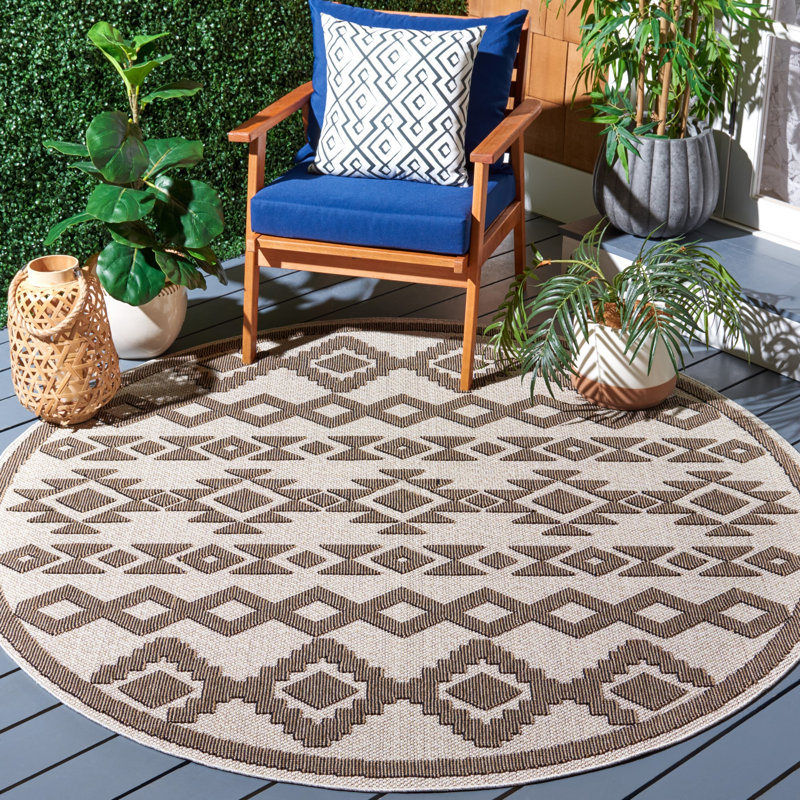 Tapis intérieur / extérieur Global Southwestern, Rond 6 pi 7 po