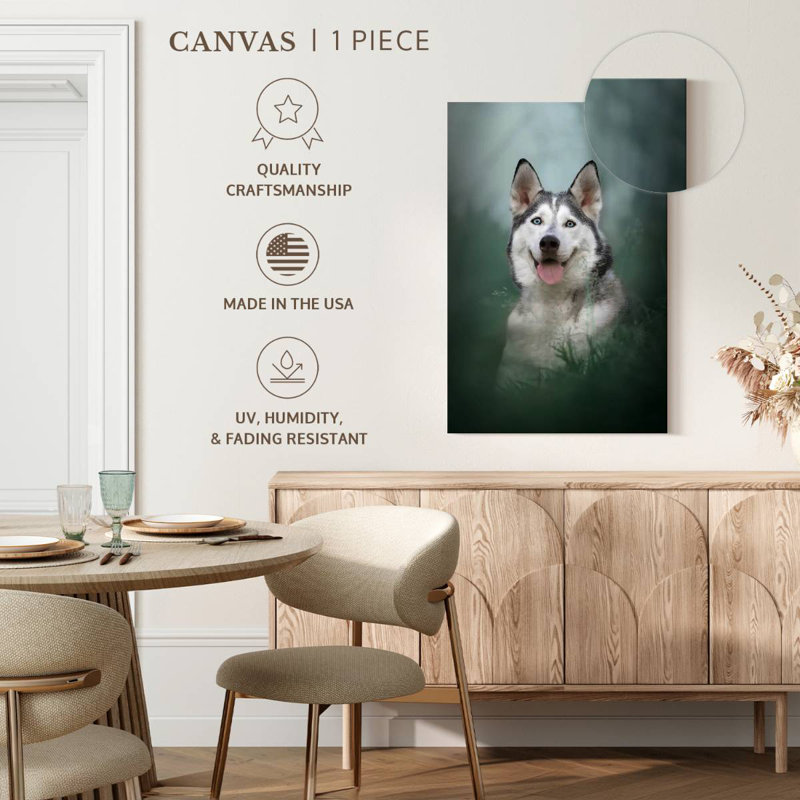 Husky On Grass, 24" H x 16" W