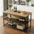 55" W Kitchen Island with Two Storage Shelves and Large Worktop