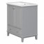 Ensemble de meuble-lavabo avec lavabo, armoire de salle de bain multifonctionnelle avec portes et tiroir, structure solide et panneau de fibres à densité moyenne-112897656