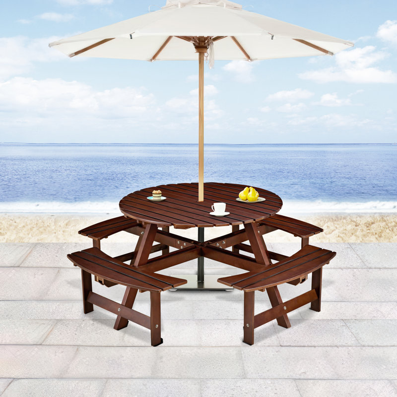 Jagur 35.5 L Outdoor Table Set, Brown, 4
