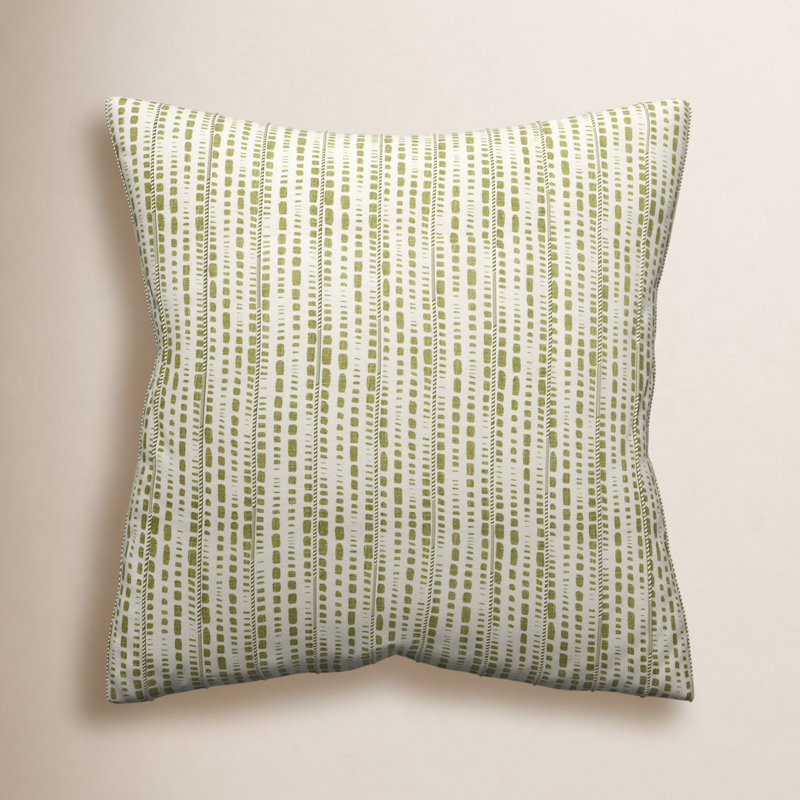 Fleurine Throw Pillow, Ivory/Green