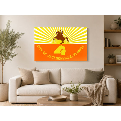 Jacksonville City Flag — Florida Municipal Canvas Wall Art
