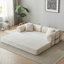 Divan-lit en futon de 78,7 po pour lit très grand convertible en velours côtelé avec 2 coussins - aucun assemblage requis-881898759-882903962