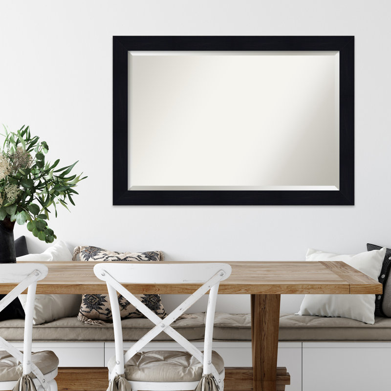Miroir décoratif biseauté Taveras, H 28,25 po x l 40,25 po, Bleu marine