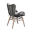 Chaise de patio d'extérieur en bois d'eucalyptus clair et corde gris anthracite Mateo