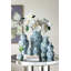 Ensemble de 3 décorations en porcelaine Cherry Blossom - bleu / vert / blanc