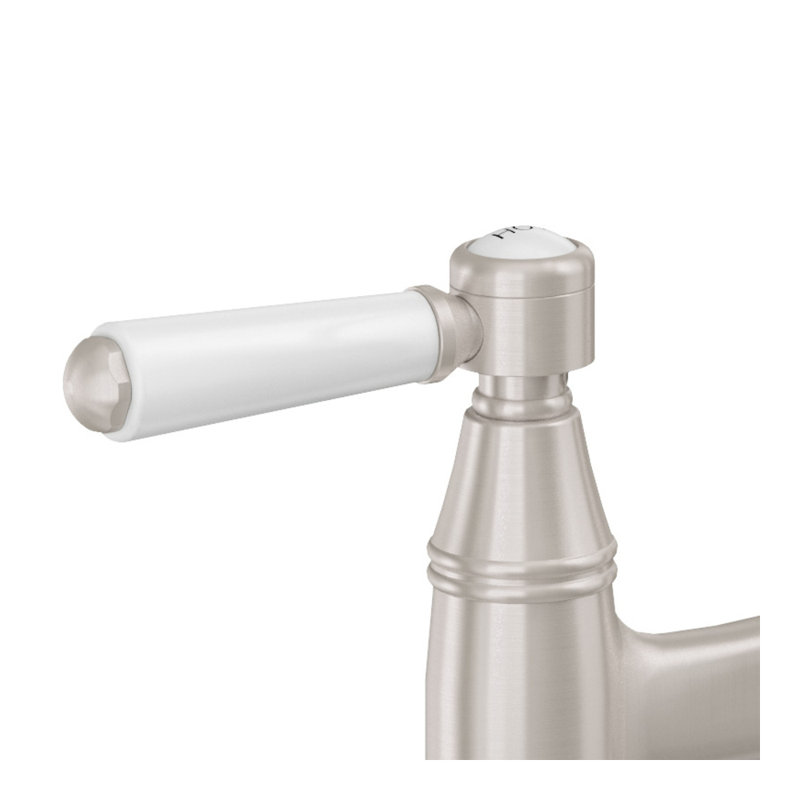 Davoli Bridge Kitchen Faucet, Satin Nickel, Without Side Spray, 35 Series Metal Lever