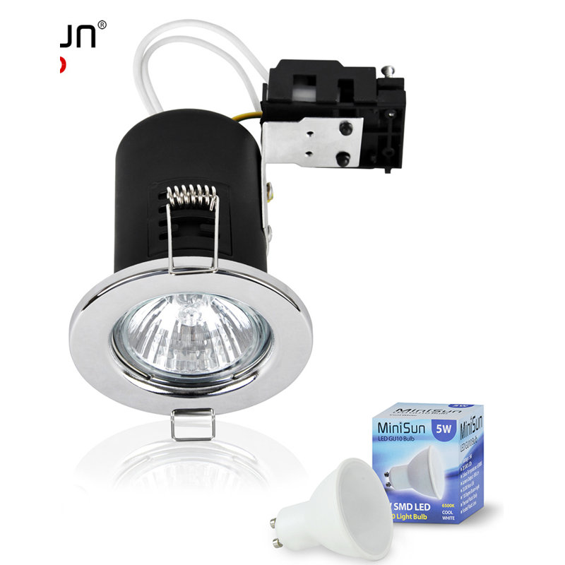 8.7cm Recessed Retrofit Downlight, Chrome, Warm White