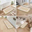 Ultra Soft Bathroom Mat Sets 3 Piece Luxury Non Slip Absorbent Bath And Toilet Mat Set Machine Washable Bath Floor Rug Shower Rug, Beige-737666401