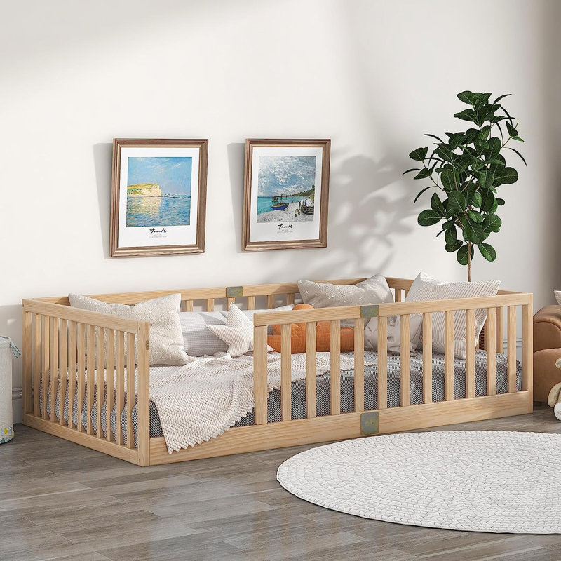 Kids Twin Toddler Beds, Natural