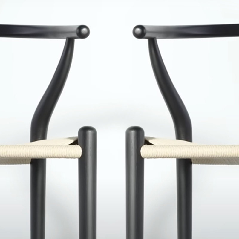 Wishbone Counter Stool, Beige/Black