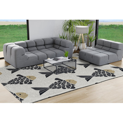 Tapis taupe / noir Flatweave