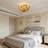 18" Antique Gold 4-Light Semi-Flush Mount Ceiling Light with Sculpted Butterfly Cage