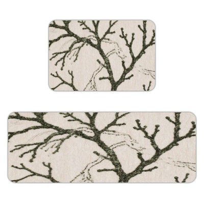 Tapis de cuisine antidérapant Winter Tree Branch, 2 pièces