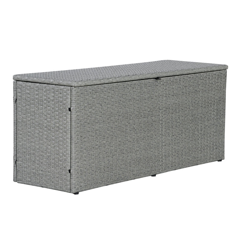 Boîte de rangement Happimess Nino, Gris, H 20,47 po x l 47,24 po x P 15,35 po