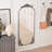 58"X24" Arched Full Body Mirror With Vintage Ornate Carved Applique On Top And Bottom, Hanging Wall Mounted Mirror, For Living Room Bedroom Retro Home Decor Mirror-1831804521