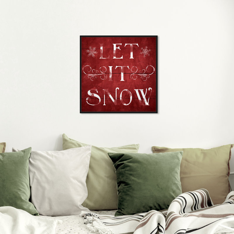 Let It Snow - Art textuel sur toile, H 20 po x l 20 po