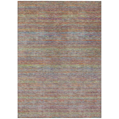 Machine Washable Indoor/Outdoor Oden ACN2148 Striped Rug