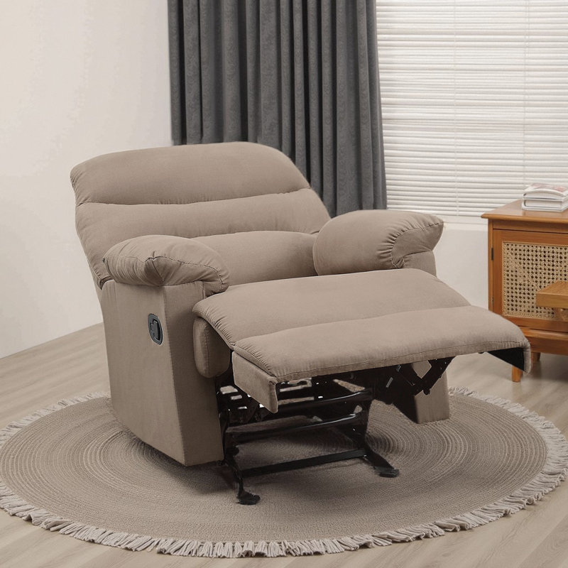 Astrea Upholstered Power Recliner, Light Brown Microfiber