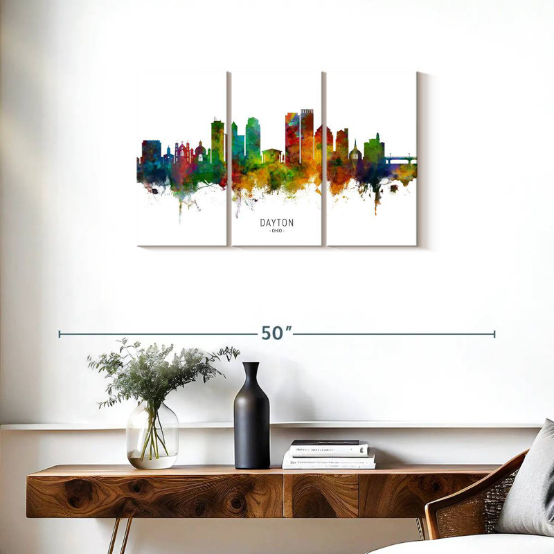 Dayton Ohio Skyline I, 20" H x 33" W