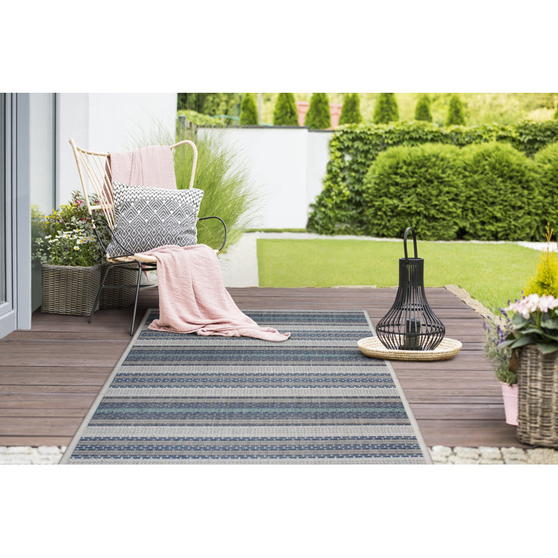 Tapis intérieur/extérieur brun/gris/ivoire Bewley, Rectangle 3 pi 9 po x 5 pi 5 po