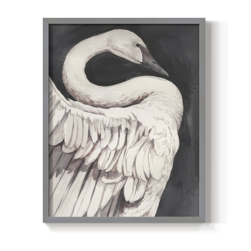 Swan Dance I, reproduction encadrée - bois massif, H 21 po x l 17 po, Gris