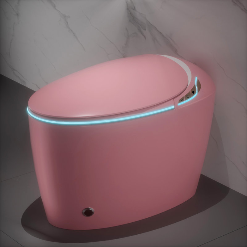 Willow Modern Smart Toilet With Auto Open/Close Lid And Foot Sensor, Pink