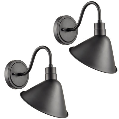 Metal Cone Wall Sconce Set Of 2