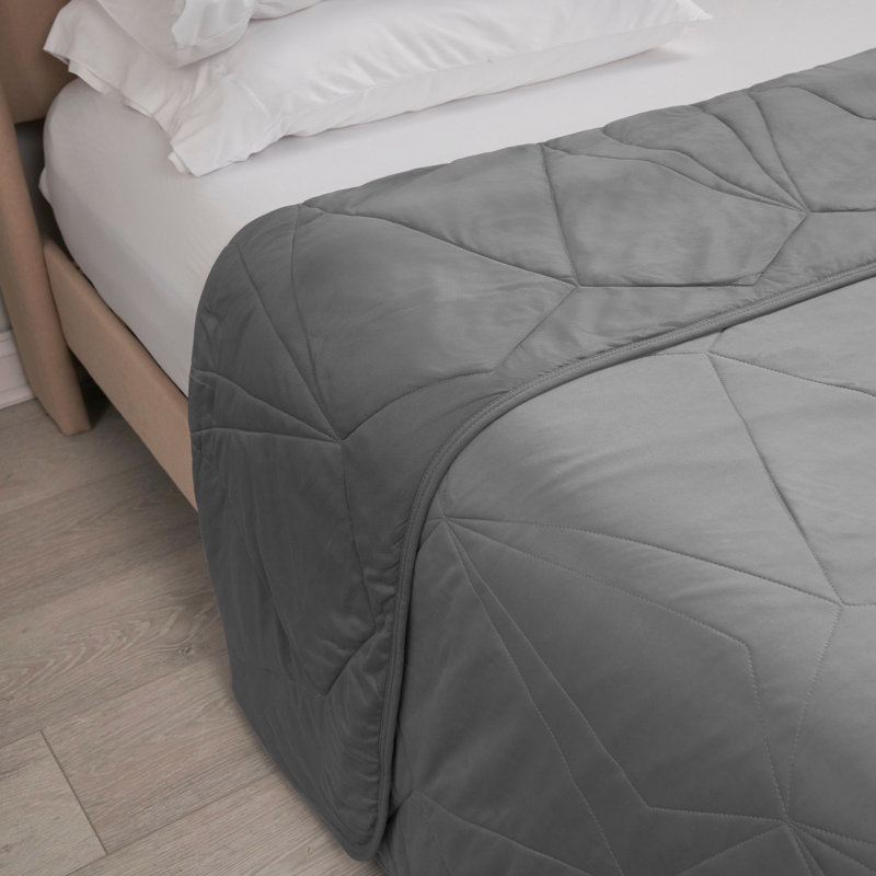 Couverture pour lit Bedgear - refroidissement instantané et évacuation de l'humidité, Gris, Queen