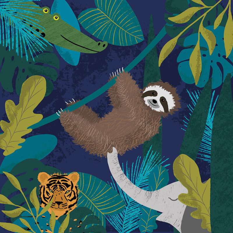 Ensemble de housse de couette en microfibre DiaNoche par Metka Hiti - Sloth Friends