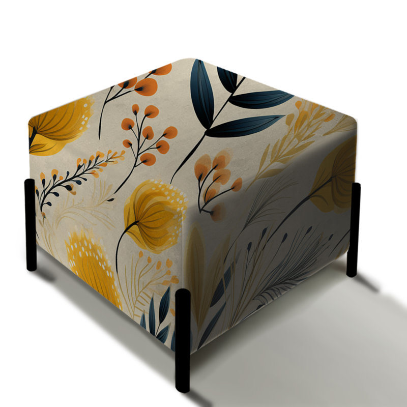 Botanical Flowers Rustic Charm II - Repose-pieds carré botanique