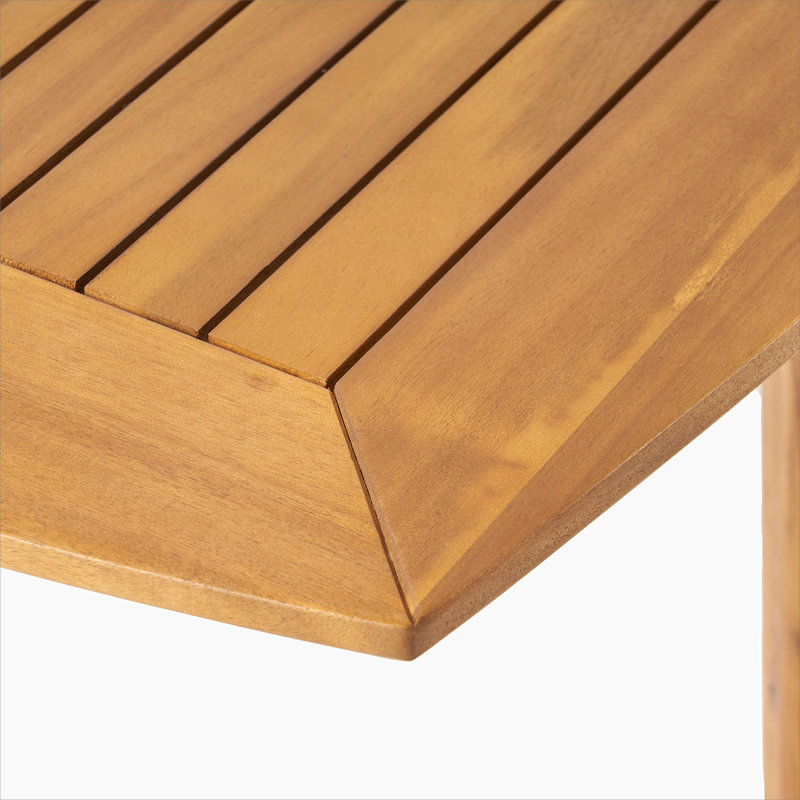 Ensemble de salle à manger d'extérieur moderne 7 pièces avec chaise empilable, Orange / teck