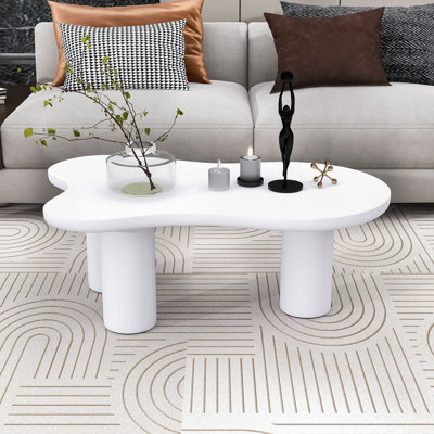 Creative Cream-Style Coffee Table – Unique Cloud Shape for Safety and Elegance by Ivy Bronx