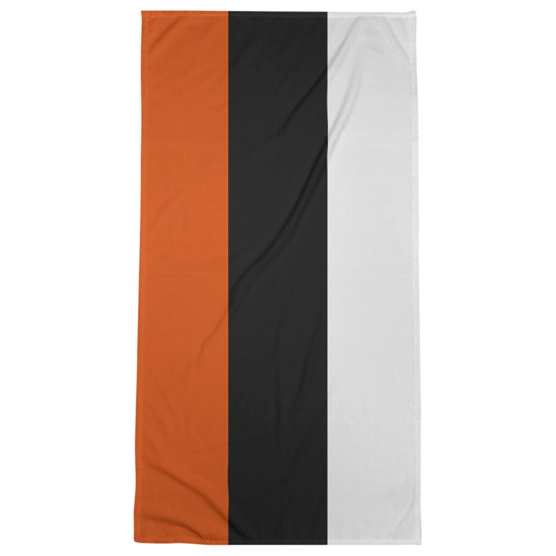 Lightweight Beach Towel, Orange/Black/White, Microfiber