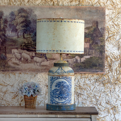 Lampe de table Blue Tole avec abat-jour