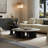 Eudice Round Nesting Coffee Table Set with Marble Top, Modern Coffee Table and Side Table for Living Room, 2-Piece Set with Storage Shelf