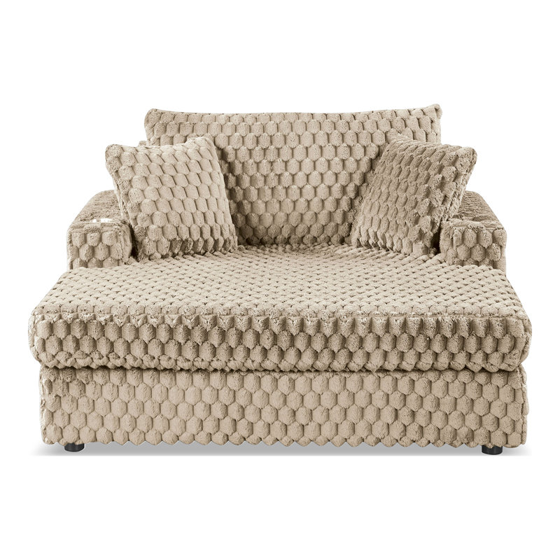 Taffem 2-Arm Oversized Chaise, Light Beige