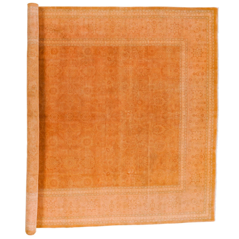 Tapis beige unique de style années 1990 de 8 pi 8 po x 11 pi 8 po