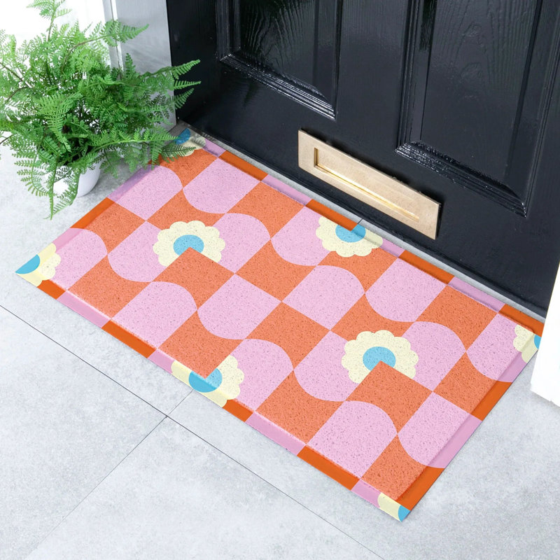 Non-Slip Floral Doormat, 16" x 28"
