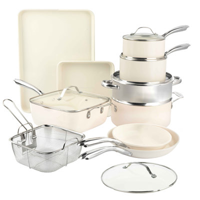 Ensemble de batterie de cuisine antiadhésive 15 pièces Gotham Steel