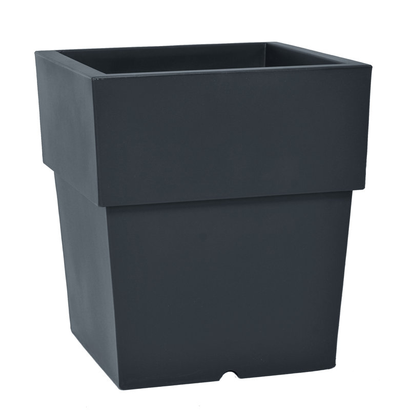 Pot à fleurs en plastique Laurine, H 20 po x l 18 po x P 18 po, Blanc