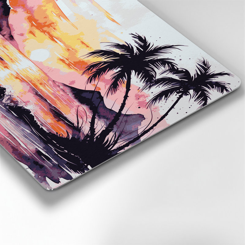 «Hawaiian Dawn Colors», art mural gris en métal