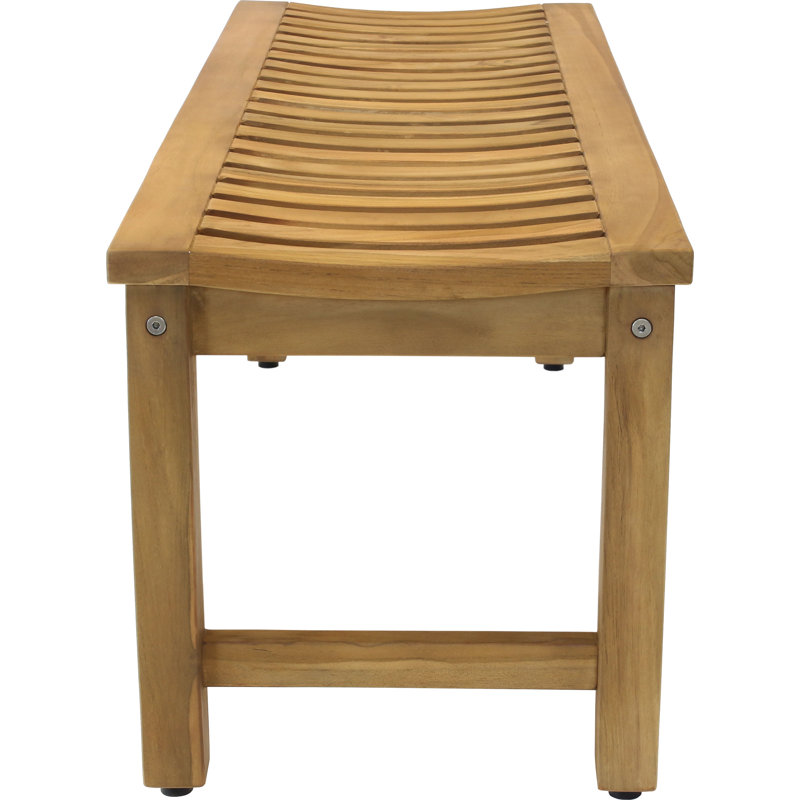 Outdoor Teak Bench, 17" H x 48" W x 16.5" D