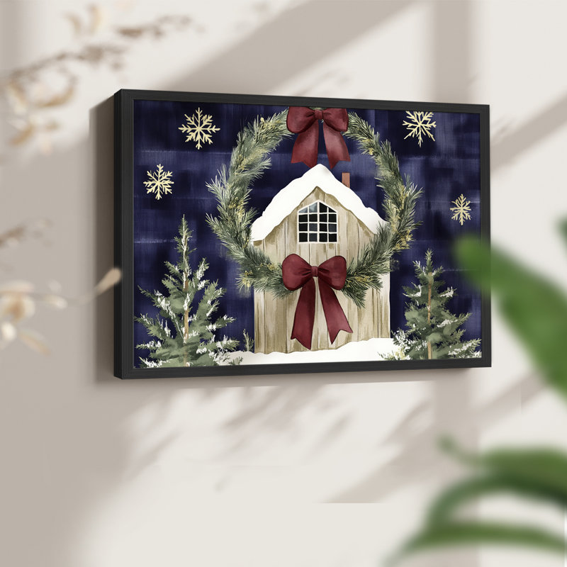 Art de Noël - DCCLXIX - Reproduction encadrée - Restickable, H 8 po x l 10 po, Noir, noir, noir, noir
