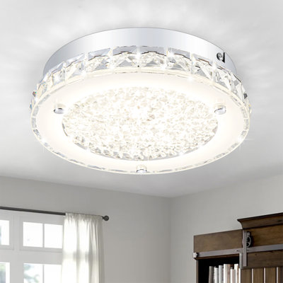 Rosalita LED Flush Mount Lighting Fixture Dimmable 8.26In Ceiling Light 12W With Crystal Lampshade