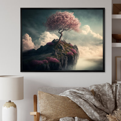 «Mountain Top Cherry Blossom II», art mural moderne sur toile