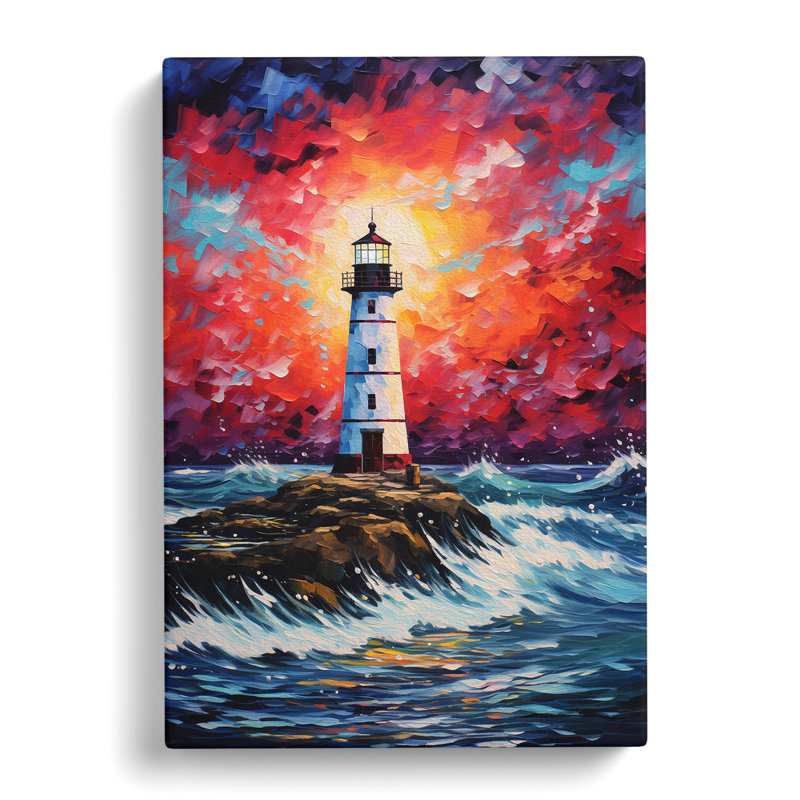 Lighthouse Expressionism No.2 - Wrapped Canvas Print, 76cm H x 50cm W x 3cm D
